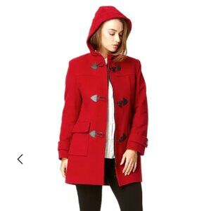 Vintage 100% Wool Red Toggle Long Sweater Coat from Lord & Taylor, Size Small